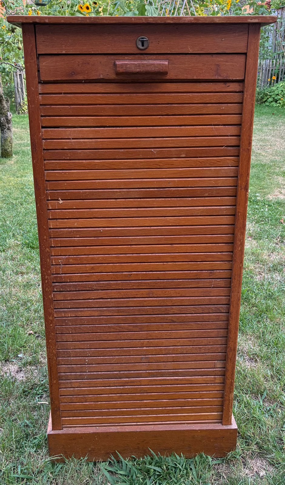 Antiek eiken rolluikkast, Ophalen, Minder dan 50 cm, Gebruikt, Eikenhout