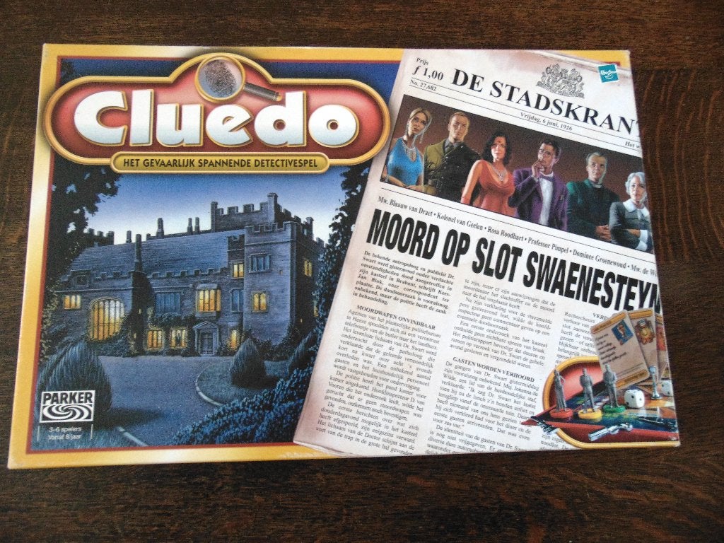 Cluedo Het gevaarlijk Spannende Detective spel van Parker, Hobby en Vrije tijd, Drie of vier spelers, Ophalen of Verzenden, Gebruikt