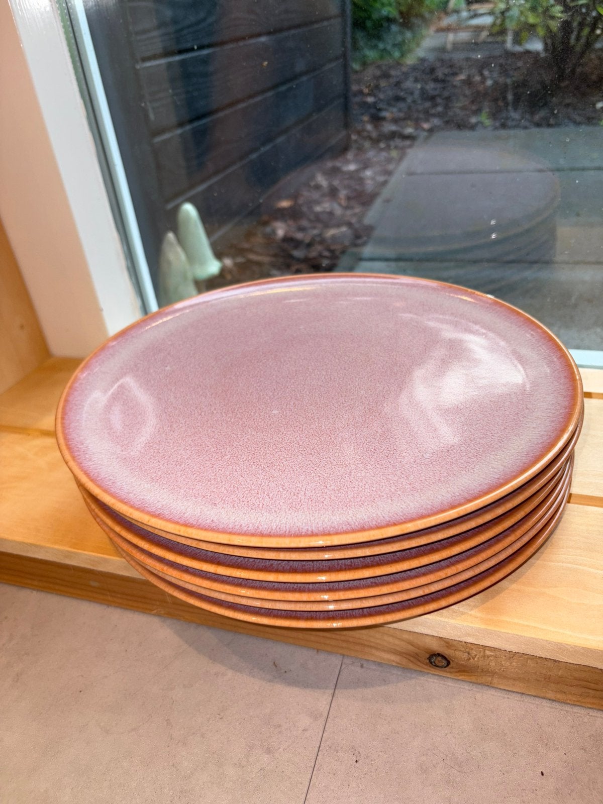 6 prachtige roze dinerborden, Huis en Inrichting, Keuken | Servies, Ophalen, Zo goed als nieuw, Bord(en), Overige stijlen