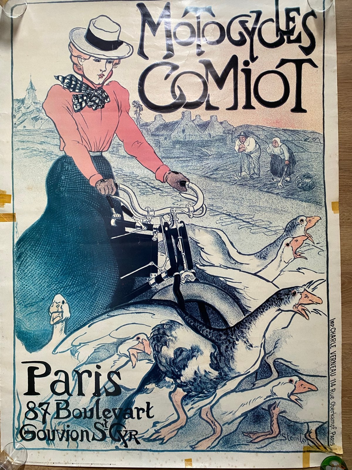 Motorcycles Comiot Reclameposter, Ophalen, A1 t/m A3, Reclame, Rechthoekig Staand
