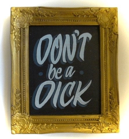 Handgeschilderd tekstbord / schilderij / tattoo / mancave, Tekstbord, 32 cm, Nieuw, Ophalen of Verzenden