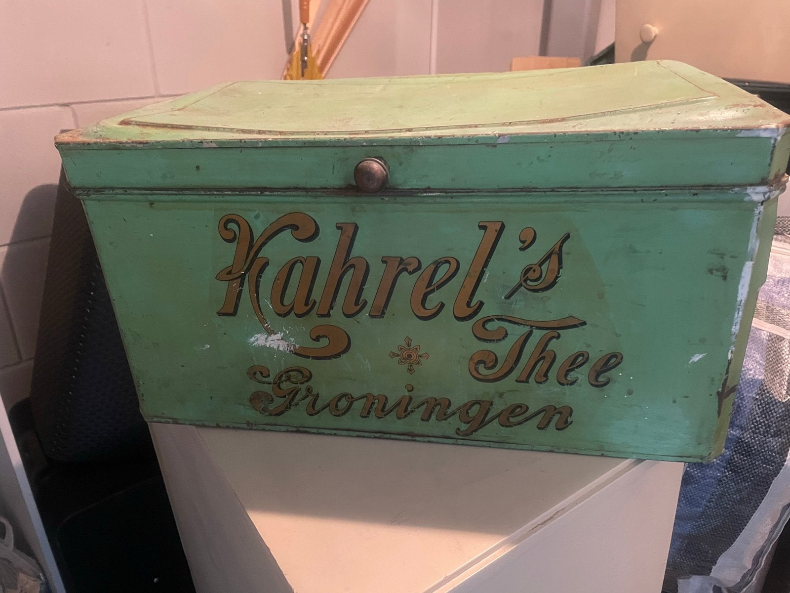 Oud Kahrel's Thee Blik Groningen - Vintage Theeblik, Ophalen