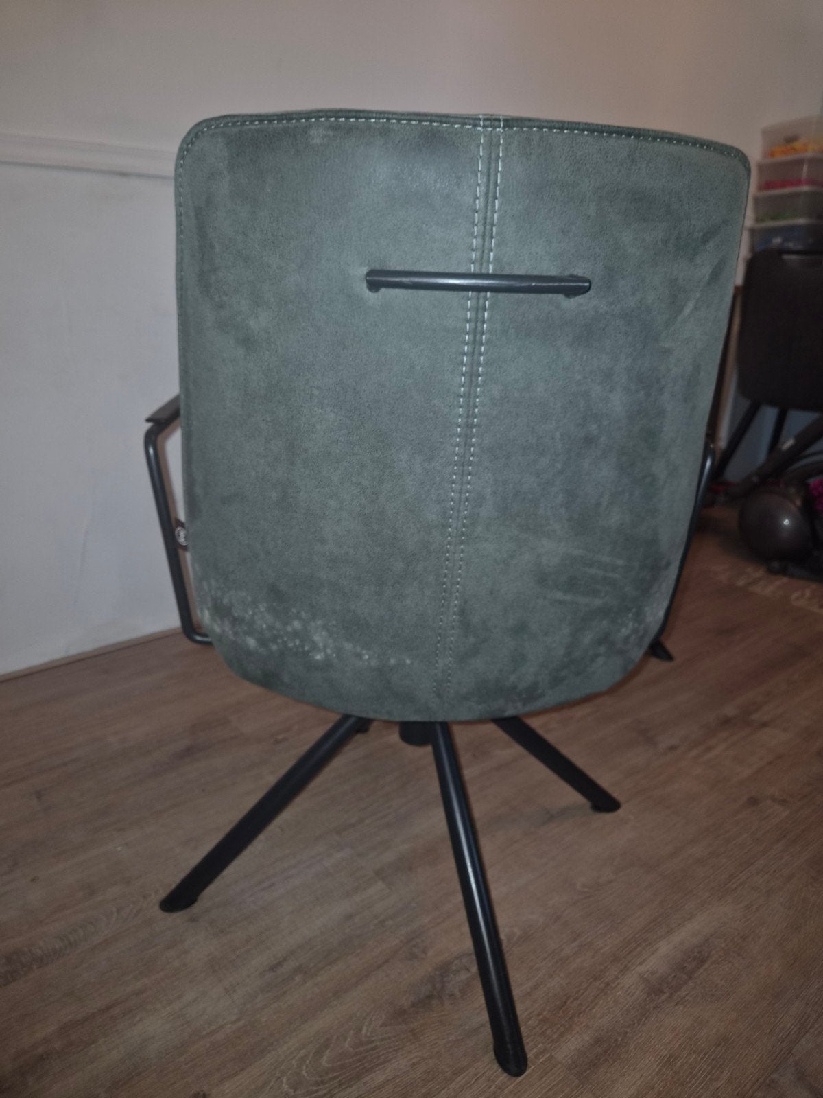 2 Groene draaistoelen van Henders en Hazelvoor eettafel, geb, Ophalen, Gebruikt, Twee, Overige kleuren