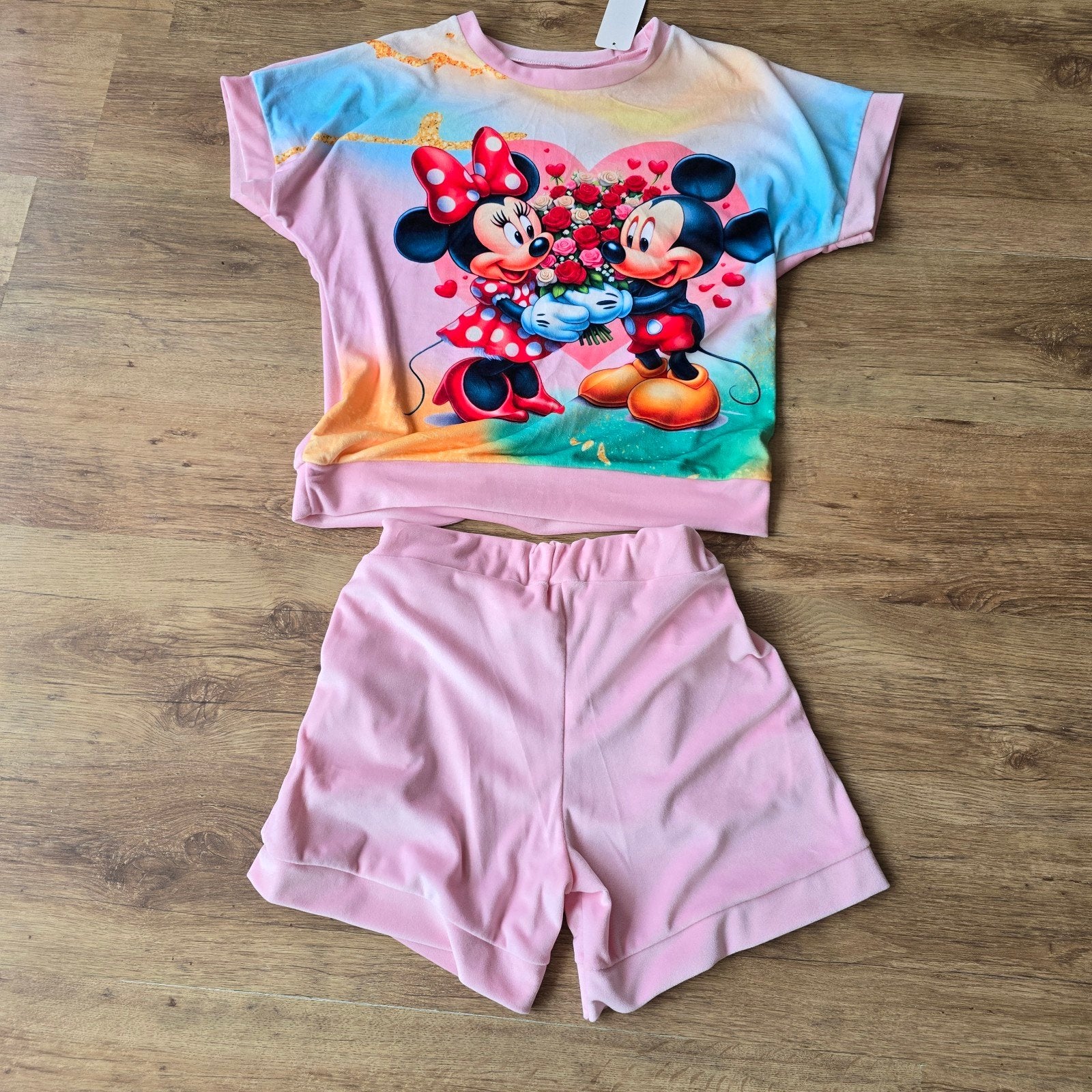 Leuke Blouse met Shorts - Mickey & Minnie Mouse maat univers, Maat 38/40 (M), Disney, Kort, Nieuw