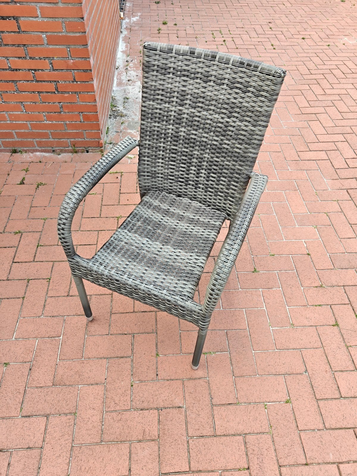 Comfortabele tuinstoel van  wicker!, Ophalen, Gebruikt, Wicker