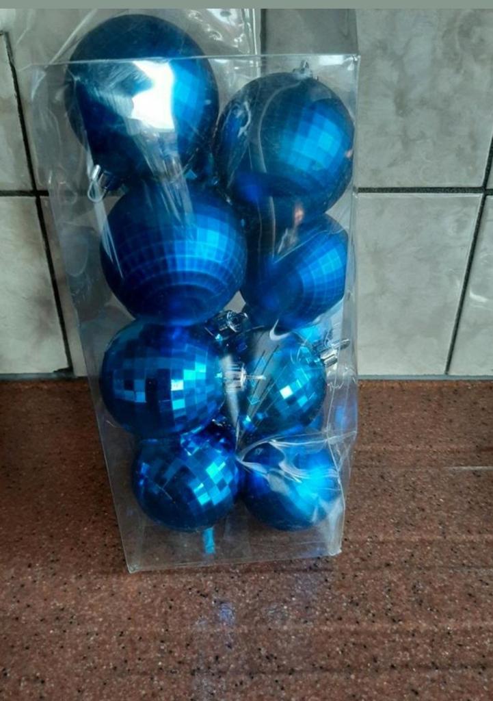 Blauwe kerstballen kunstof, Diversen, Kerst, Ophalen of Verzenden