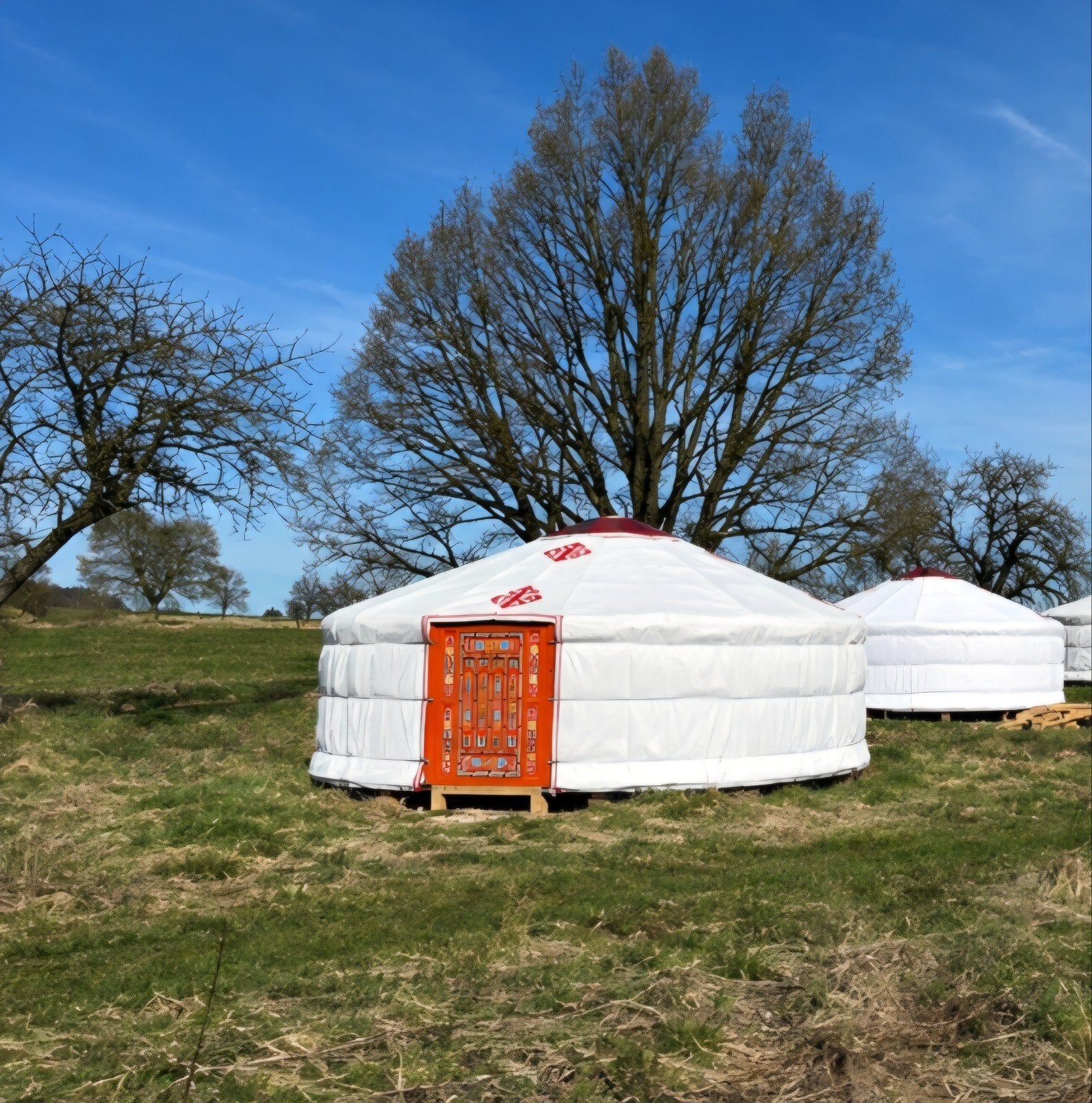 Nieuwe yurt, 8M Oranje houtwerk DIRECT LEVERBAAR BEZORGE, Ophalen, Nieuw