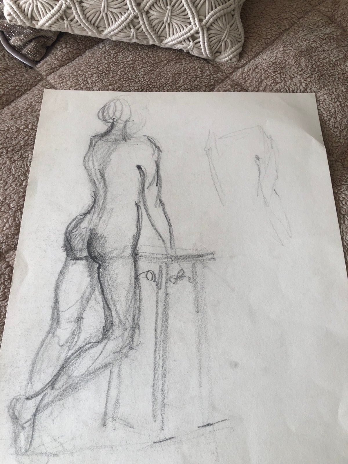 Diverse studietekeningen: naakten en papegaai, Ophalen of Verzenden, Tekening, Aquarel, Gesigneerd