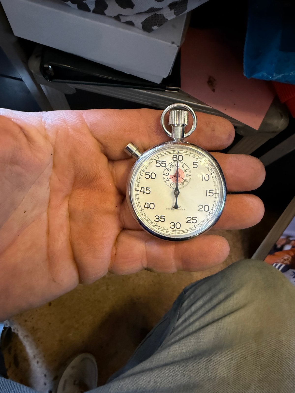 Vintage Zwitserse Precisie Zak Stopwatch Timer, Ophalen
