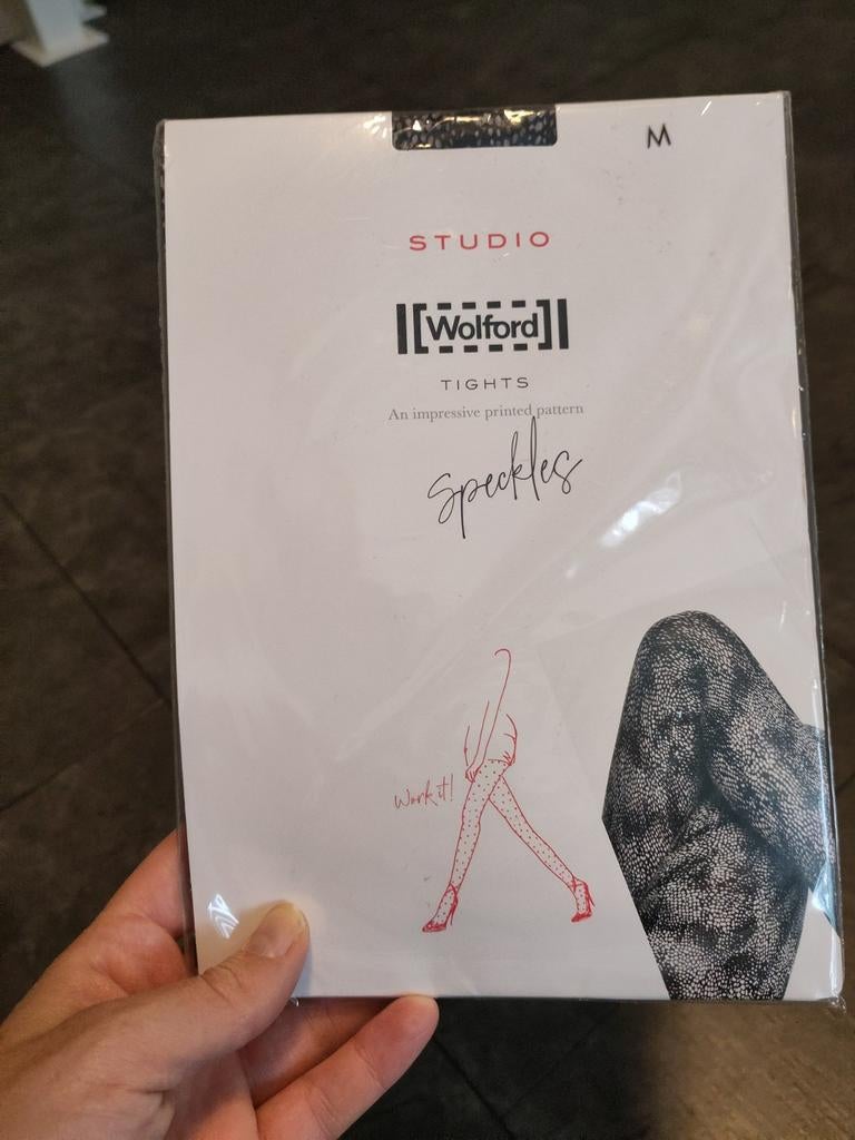 Nieuwe Wolford Studio Speckles panty - Zwart/Wit, Maat M, Zwart, Nieuw, Maat 40/42 (M), Ophalen of Verzenden