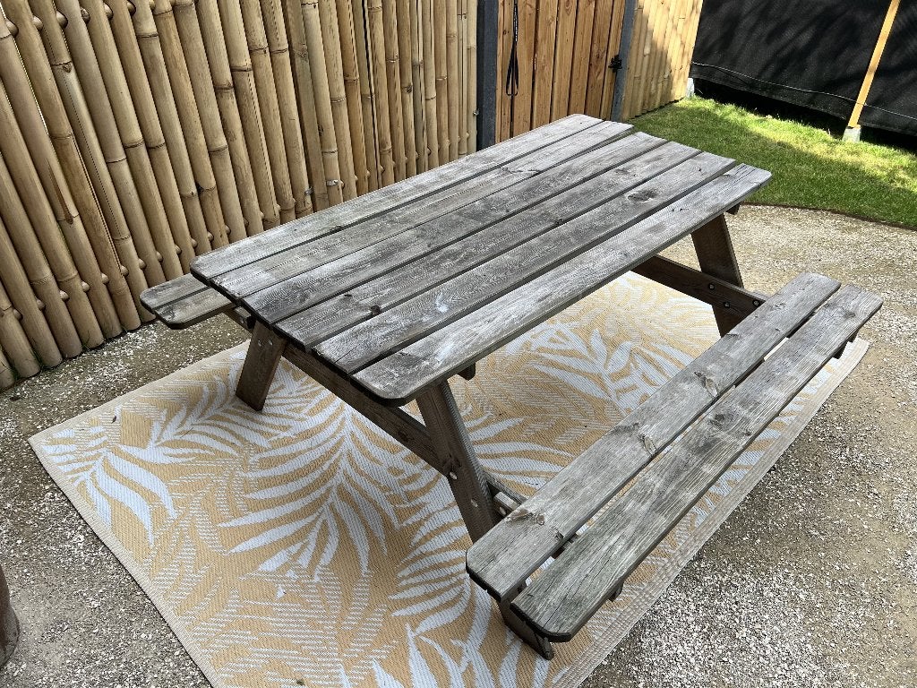 Gratis Picknicktafel, Tuin en Terras, Picknicktafels, Ophalen, Gebruikt, Inklapbaar, Rechthoekig