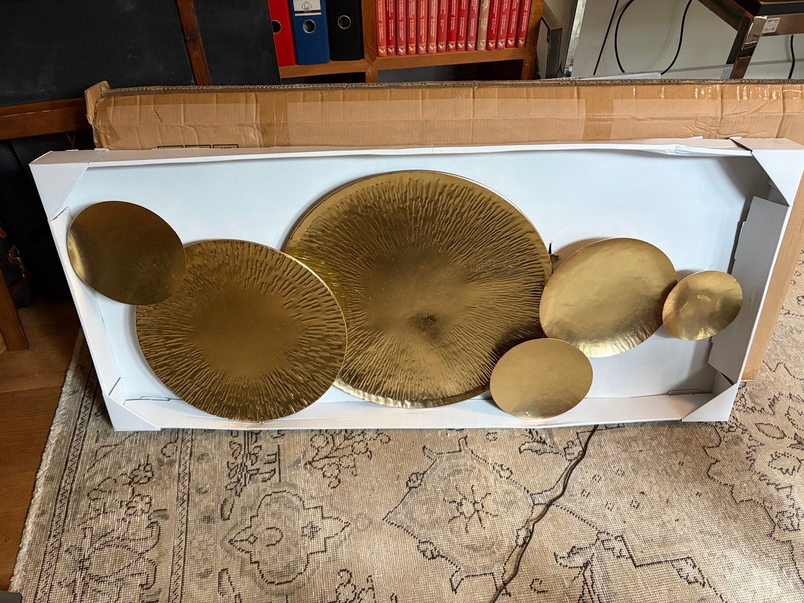 Wanddecoratie Positano metaal antiek goud - Nieuw in doos, Ophalen, Metaal, Goud, Modern