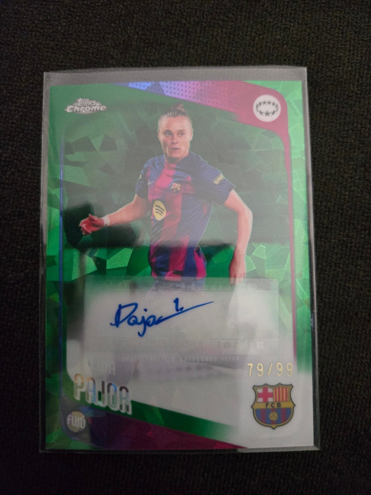 Ewa Pajor Green /99 Auto Topps Chrome Sapphire 2026, Verzamelen, Sportartikelen en Voetbal, Ophalen of Verzenden, Nieuw, Buitenlandse clubs