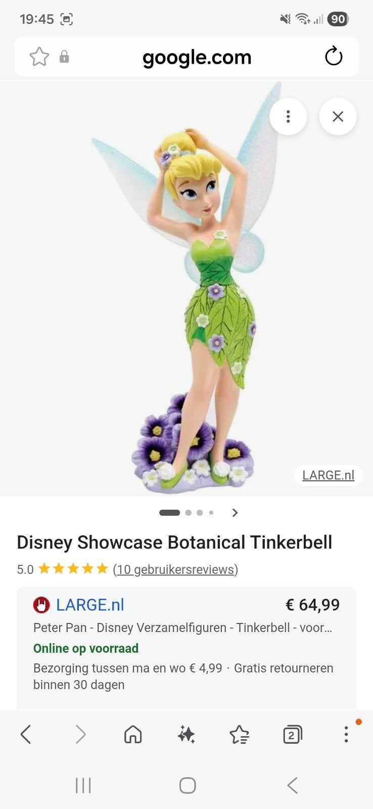 Tinkerbell, Ophalen of Verzenden, Zo goed als nieuw, Beeldje of Figuurtje