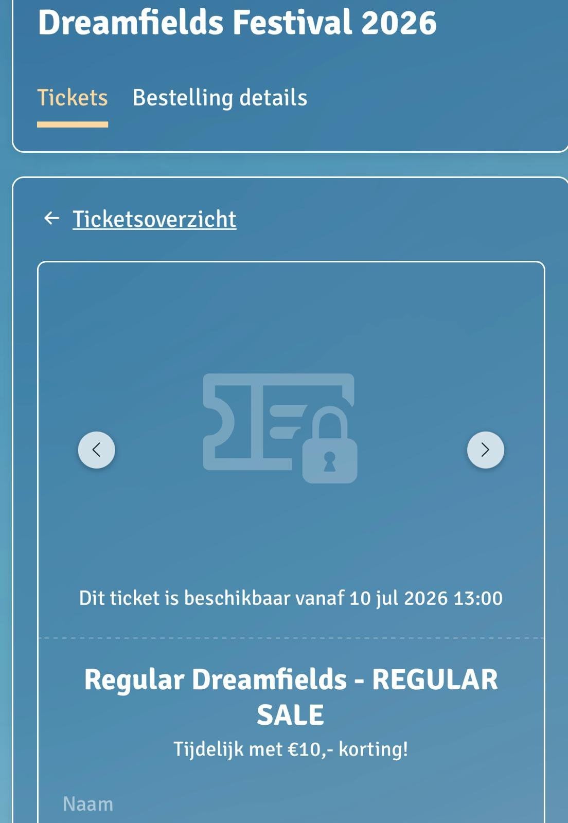 Dreamfields Festival 1 x tickets 11 Juli, Twee personen