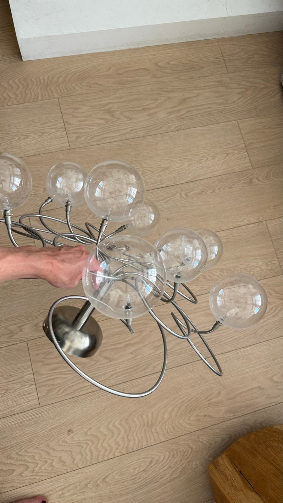 Moderne Italiaanse Designlamp met Glazen Bollen, Ophalen of Verzenden, Gebruikt, Glas, Overige fittingen