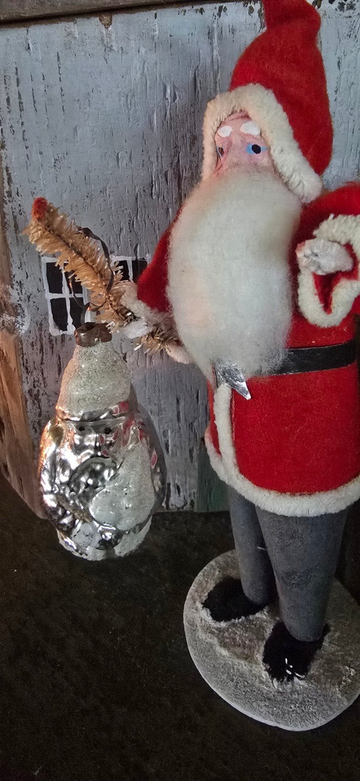 Oude kersthanger kerstman 6,5 cm hoog, Ophalen of Verzenden