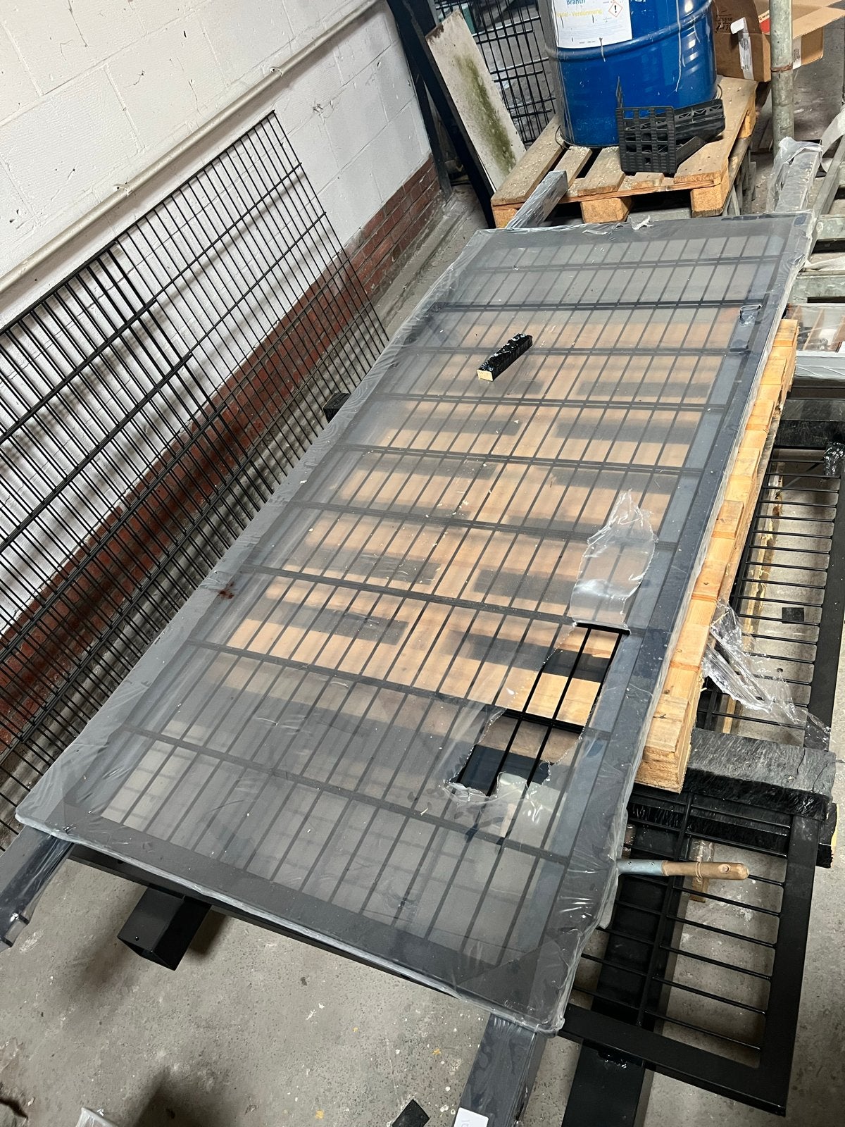 Enkele poort dubbelstaafmat 100x200, Ophalen, Nieuw, IJzer, Gaashekwerk