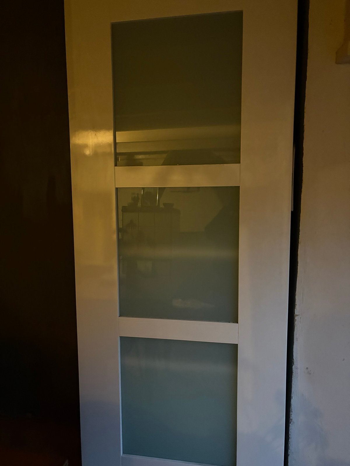 Moderne binnendeur met glaspanelen (231,5x93 cm), Ophalen, Gebruikt, 80 tot 100 cm, 215 cm of meer