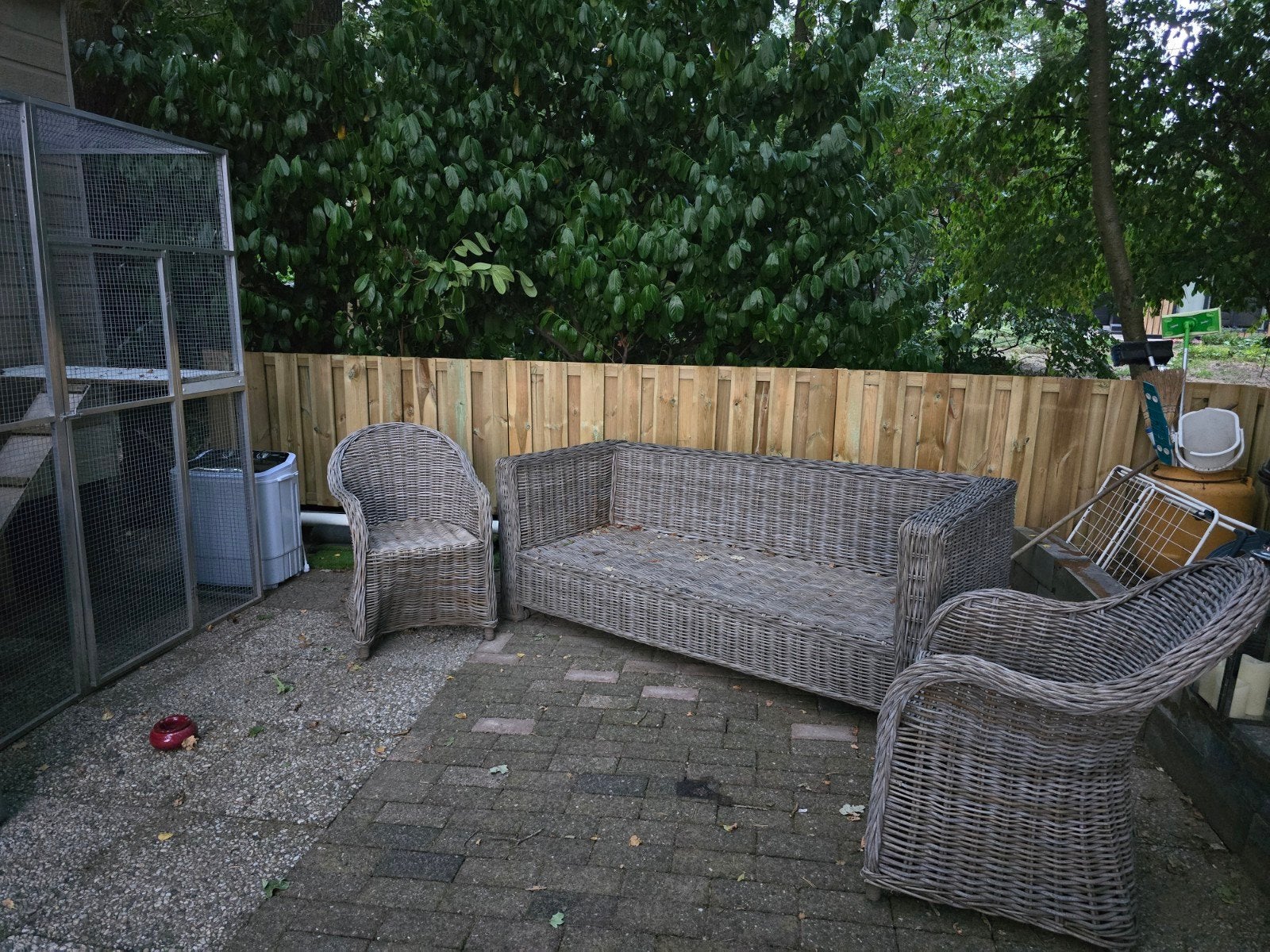 Rotan tuinset GRATIS, Ophalen, 4 zitplaatsen, Gebruikt, Rotan
