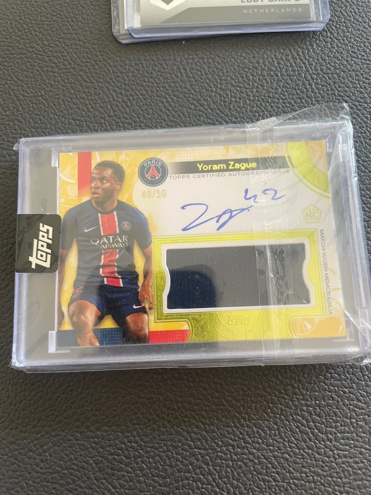 Yoram Zague Topps Certified Autograph Issue PSG Kaart, Verzamelen, Ophalen of Verzenden, Zo goed als nieuw, Buitenlandse clubs