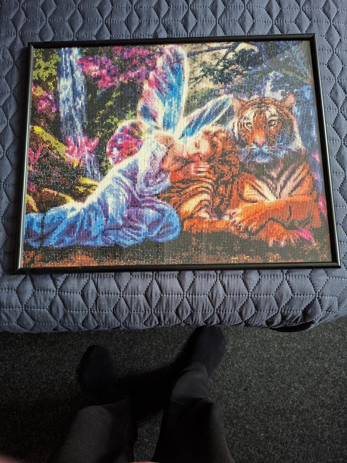 Een Diamond painting 50x40 cm in lijst met glas., Ophalen, Nieuw, Overige typen