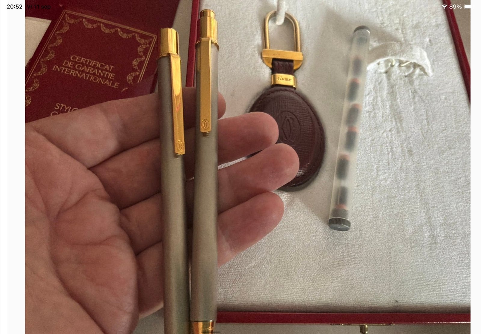 Must Du Cartier vintage vergulde pennenset en sleutelhanger, Overige merken, Zo goed als nieuw, Met doosje, Balpen