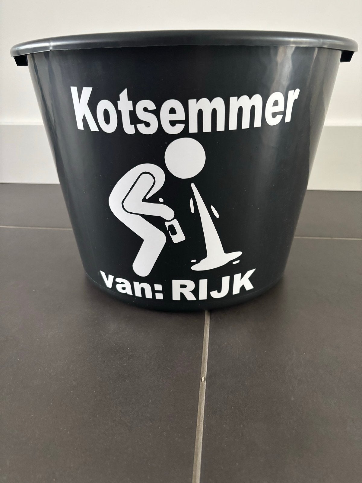 Emmer met opdruk - Diverse mogelijkheden, Ophalen of Verzenden, Nieuw, Kunststof, Met handgreep
