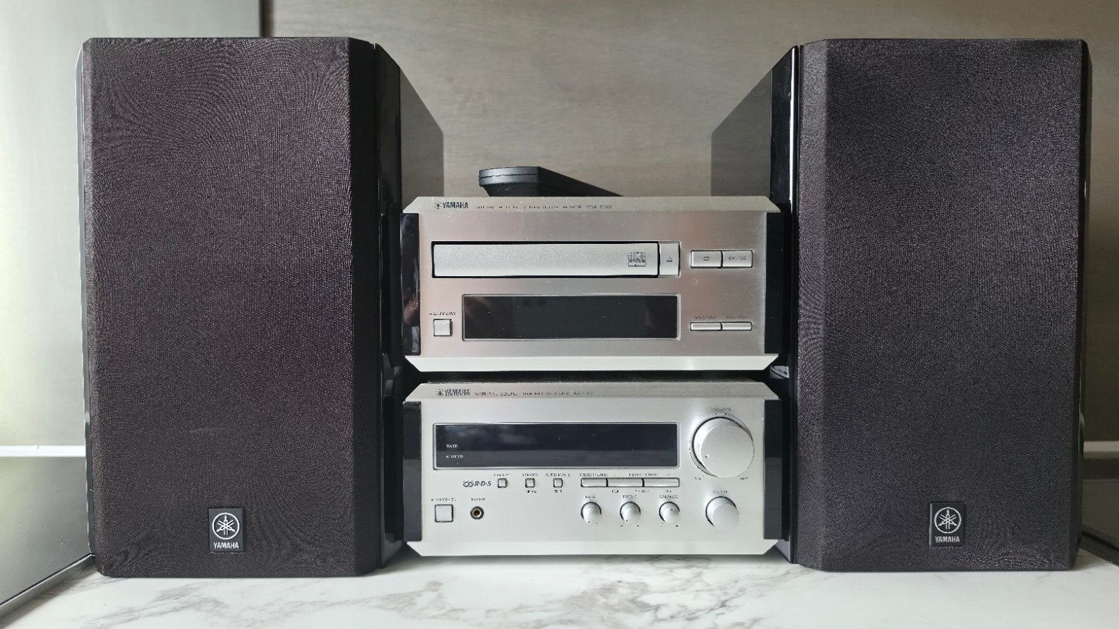 Yamaha Microset met CD-speler, tuner en speakers, Gebruikt, Tuner of Radio, Microset, Ophalen