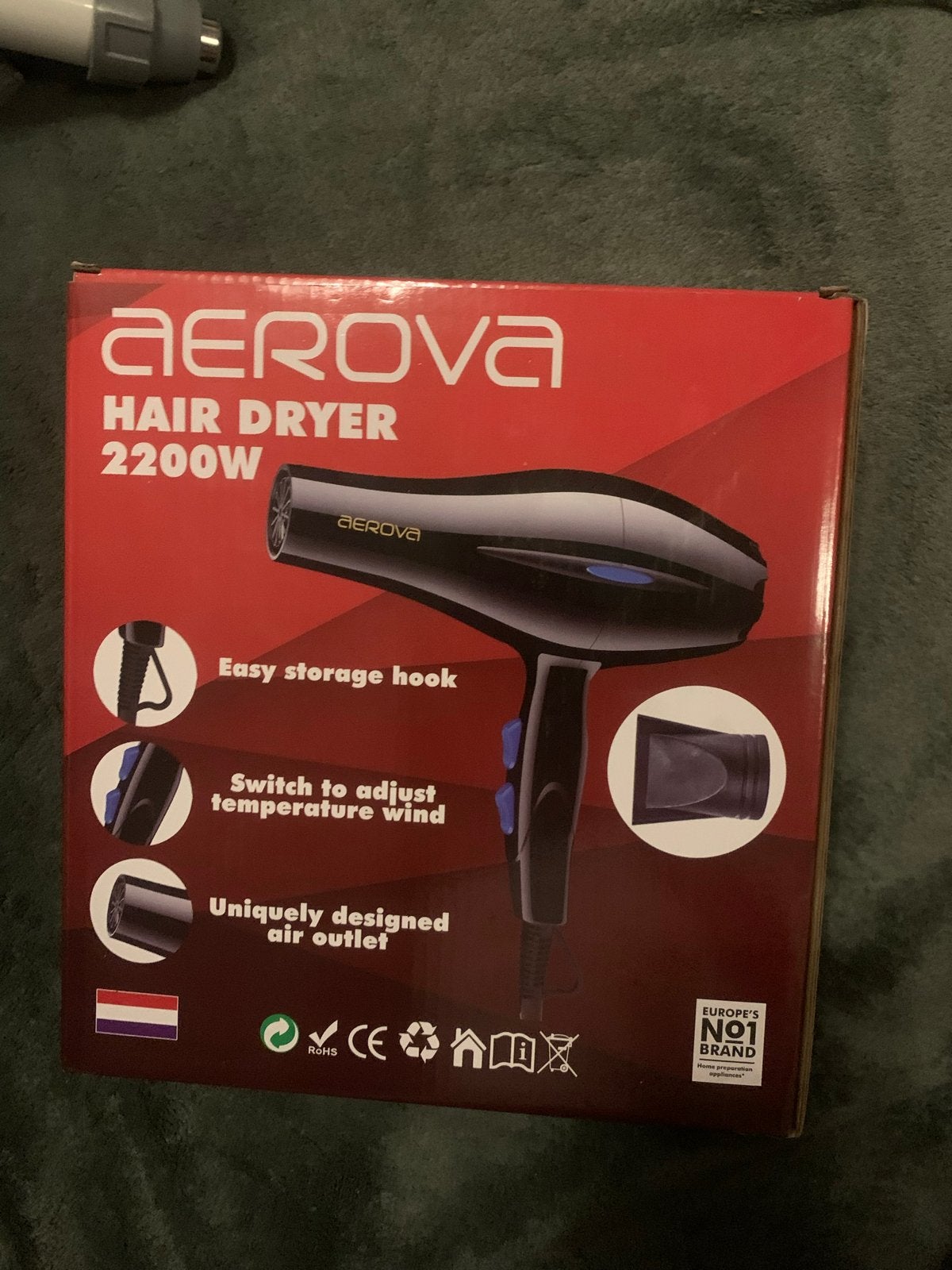 AEROVA Föhn 2200W - Gloednieuw en Hoge Kwaliteit, Ophalen of Verzenden, Nieuw, Haarverzorging