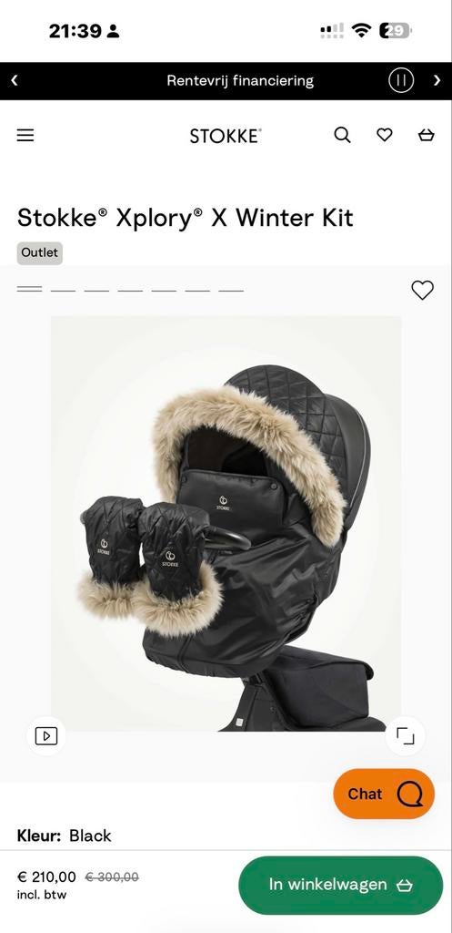 Stokke Xplory Winter Kit - Zwart, Kinderen en Baby's, Kinderwagens en Combinaties, Ophalen of Verzenden, Nieuw, Kinderwagen, Overige merken
