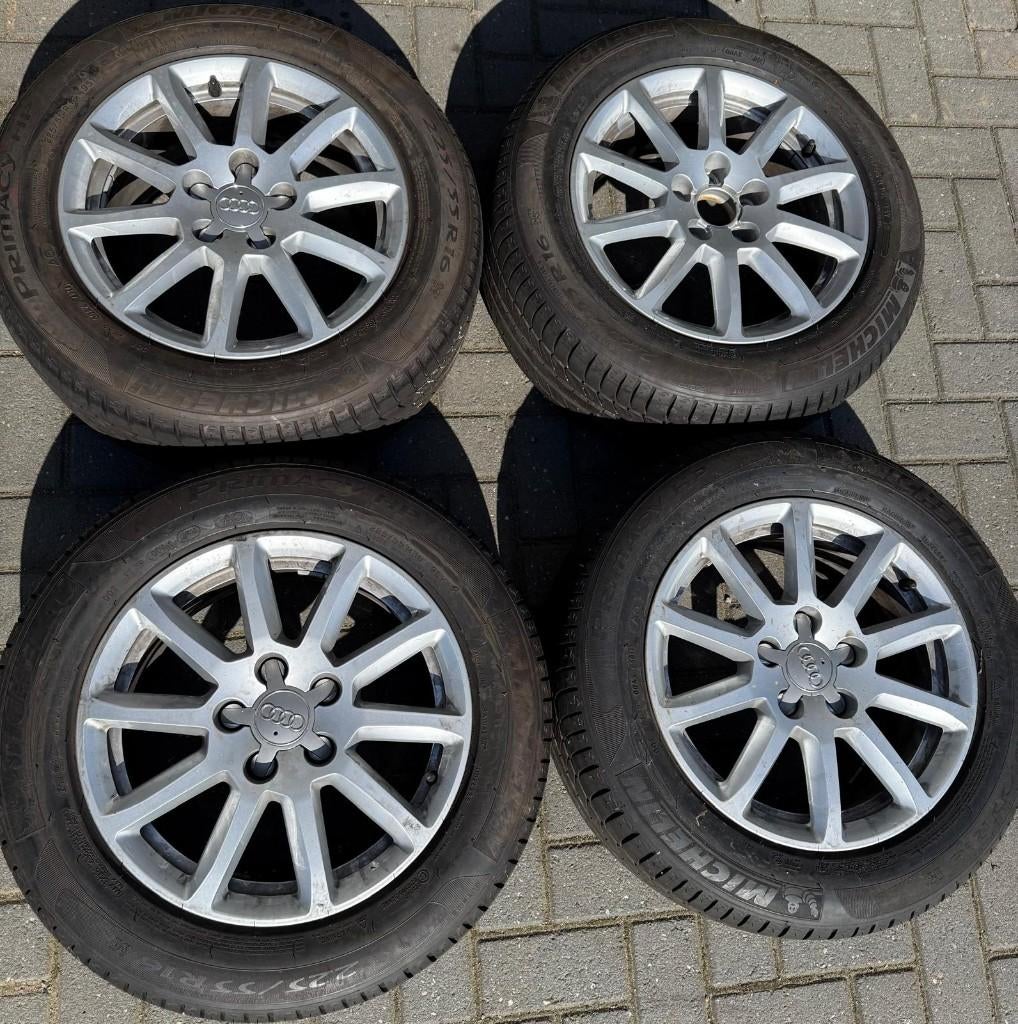 Audi A4  16 inch wielen Michelin zomerbanden, Auto-onderdelen, Banden en Velgen, Ophalen, Gebruikt, 16 inch, Banden en Velgen