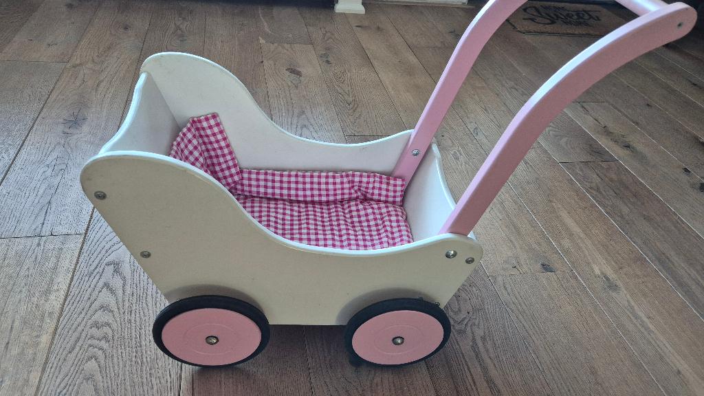 Houten poppenwagen, Ophalen, Gebruikt, Duw- of Trekspeelgoed
