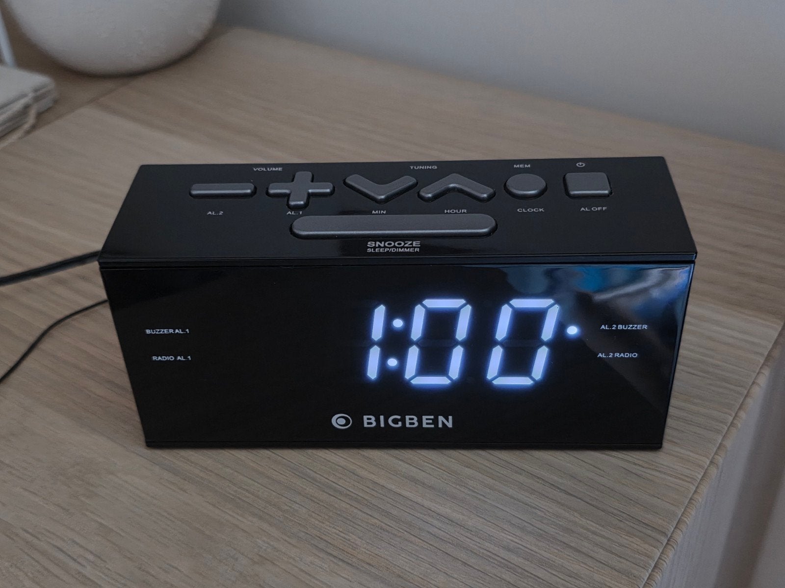 Bigben Digitale Wekker met Radio en Snooze Functie, Witgoed en Apparatuur, Wekkers, Ophalen of Verzenden, Nieuw, Digitaal