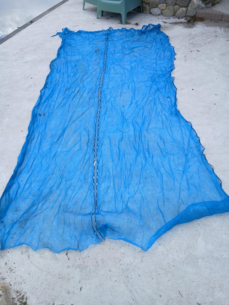 Blauw en groen gaasnet -  diverse maten, Ophalen, Gebruikt, Minder dan 10 meter, Overige typen