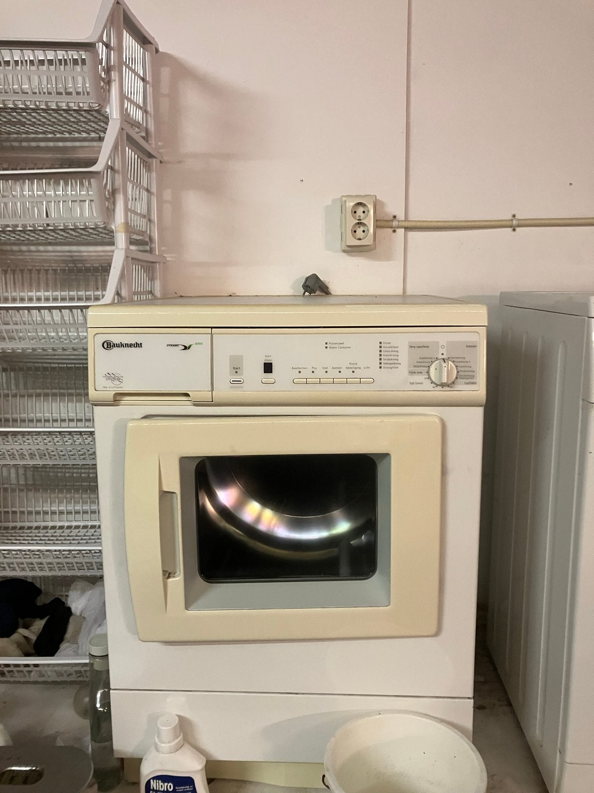 Bauknecht wasdroger, Ophalen, 6 tot 8 kg, Gebruikt, Luchtafvoer