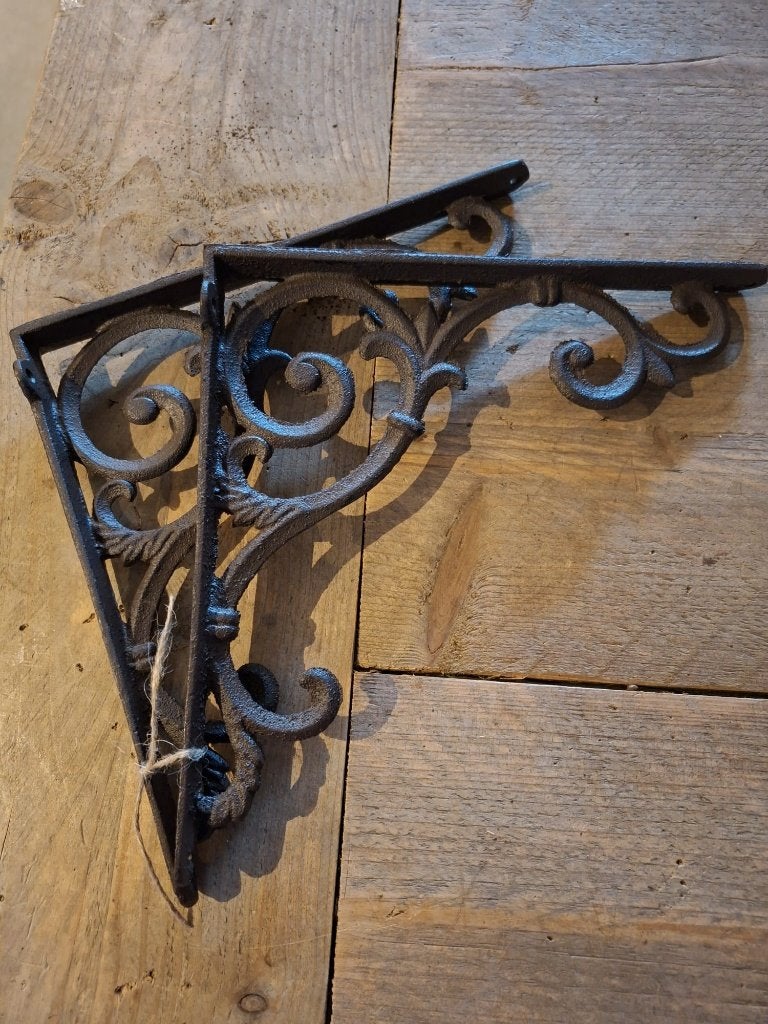 Gietijzeren plankdragers set van 2 25x25cm, Verzenden, Nieuw
