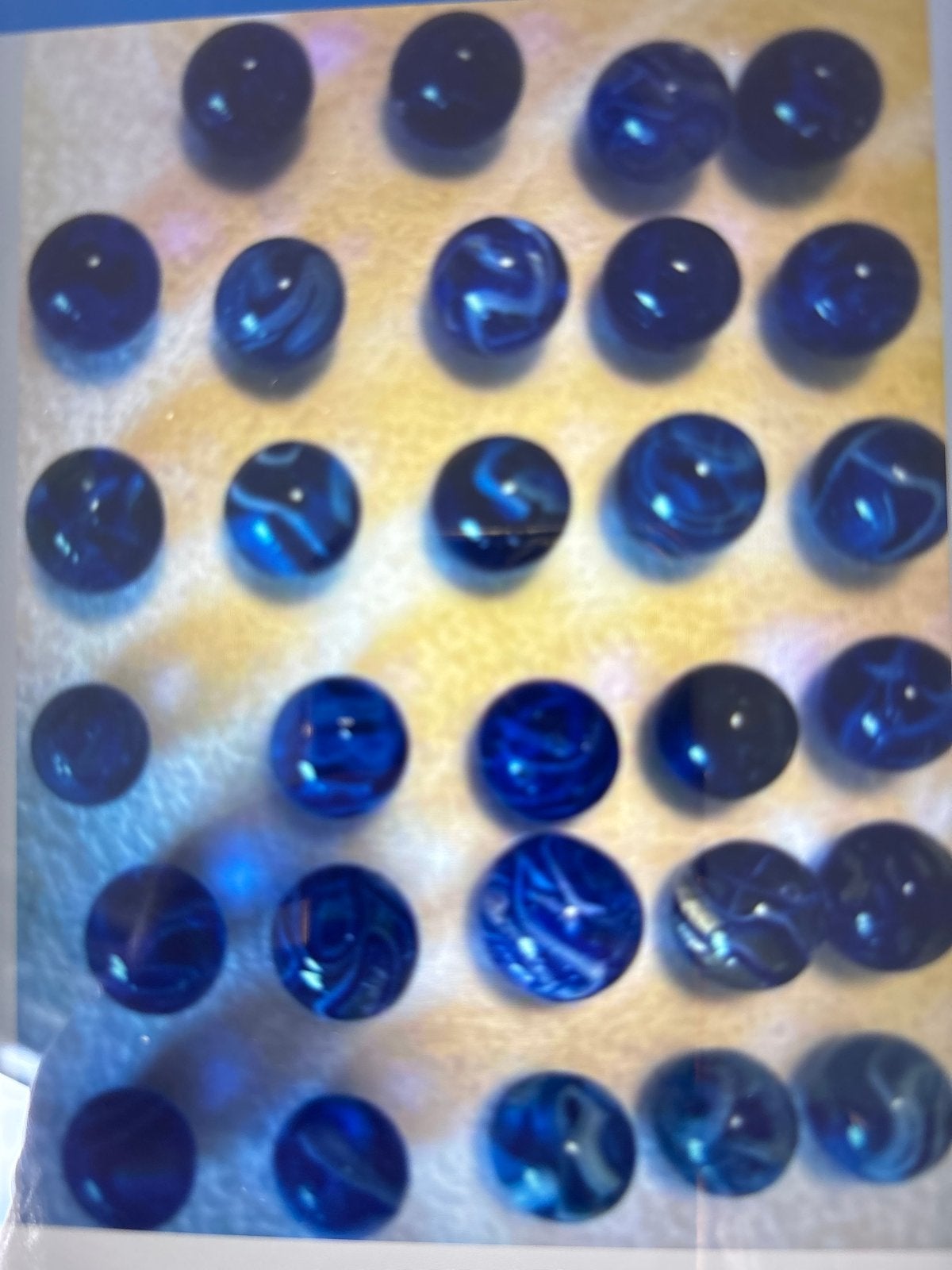 Vintage Knikkers - Veilig Glas - Blauw - 29 Stuks, Ophalen of Verzenden, Gebruikt