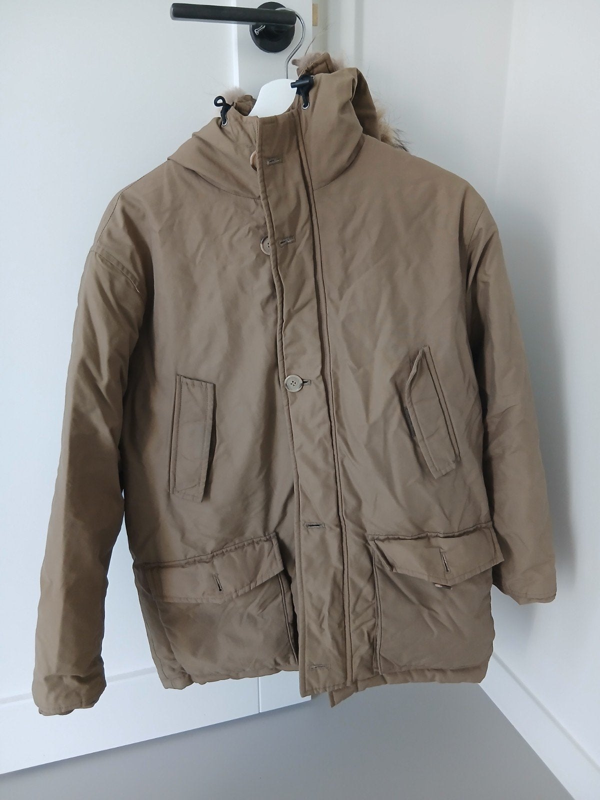 woolrich winterjas, Kleding | Heren, Maat 48/50 (M), Beige, Ophalen of Verzenden, Zo goed als nieuw