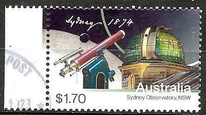605 Australië 2025 Astronomical Observatories met velrand, Verzenden, Gestempeld