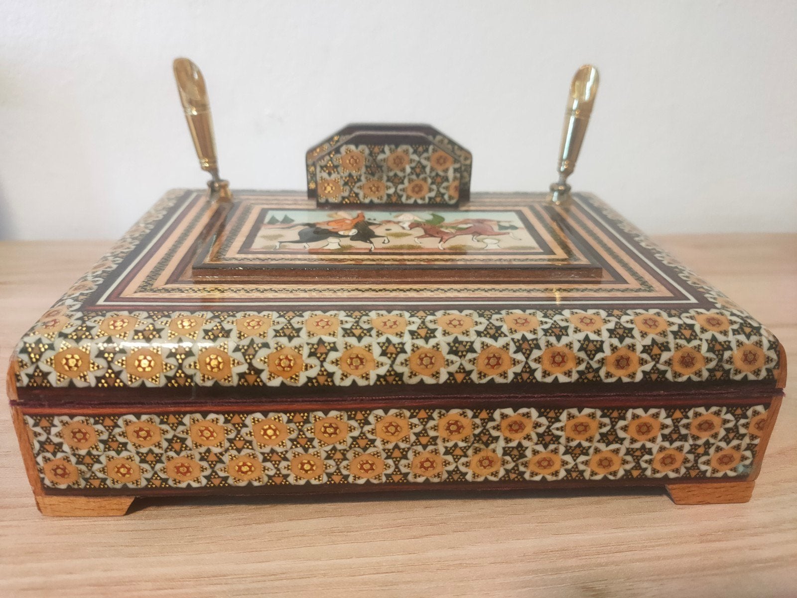 Prachtige Handgemaakte Perzische Khatamkari Bureau Organizer, Ophalen of Verzenden