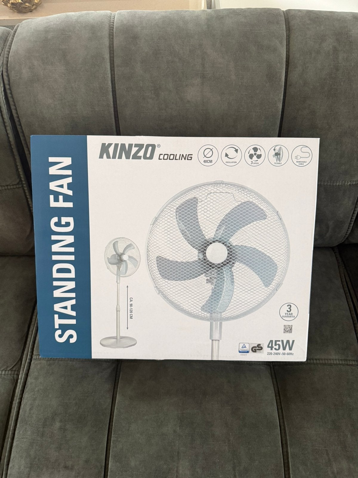 Kinzo Staande Ventilator Nieuw, Witgoed en Apparatuur, Ventilatoren, Ophalen of Verzenden, Zo goed als nieuw, Statiefventilator