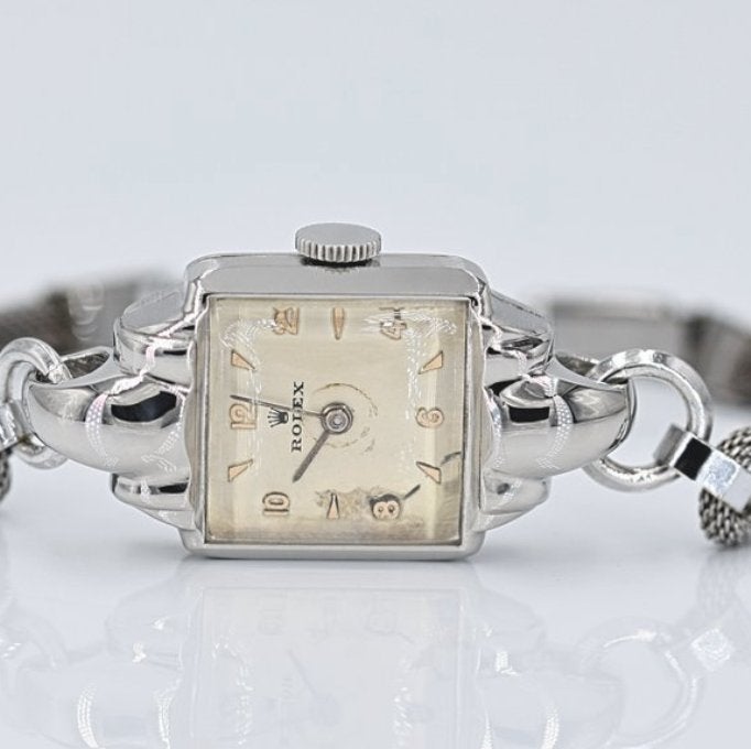 ROLEX dames "cocktail" horloge – 14K WIT GOUD, Rolex, Verzenden, Polshorloge, Zo goed als nieuw