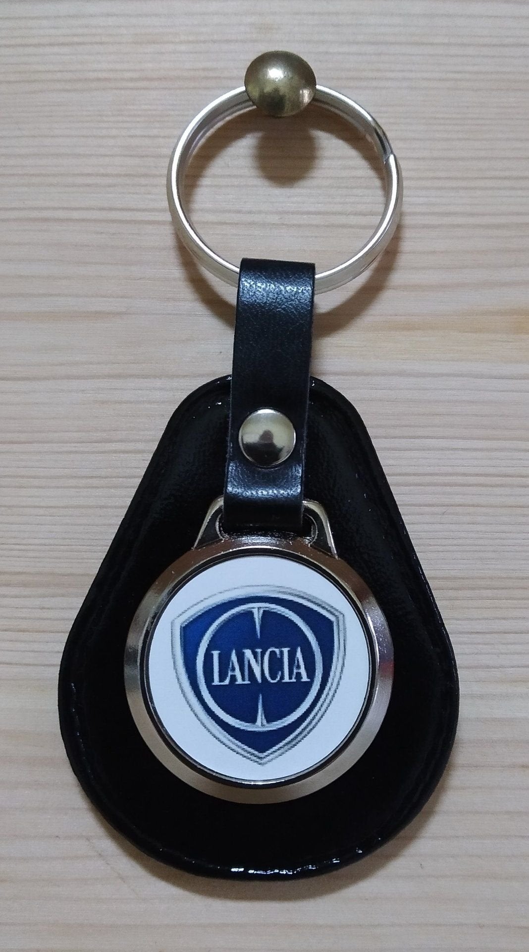 LANCIA Sleutelhanger met logo . Zwart leer, -, -, Nieuw, Ophalen of Verzenden