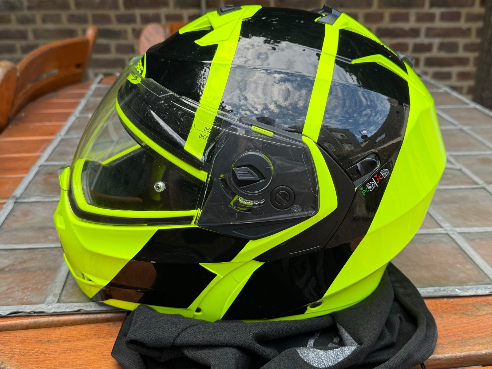 Caberg Systeemhelm Fluo Geel Maat L, Systeemhelm, Ophalen of Verzenden, L, Caberg