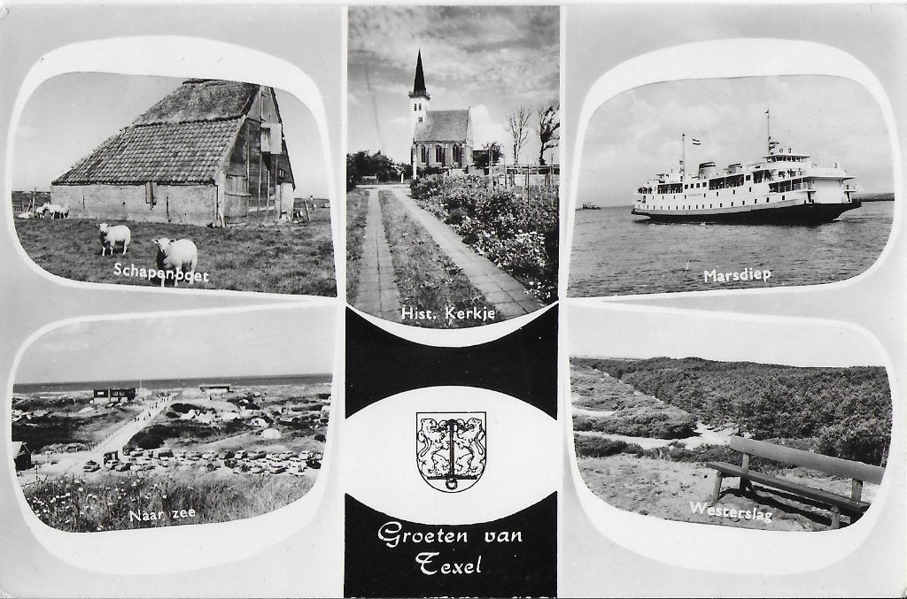 Q38 oude gelopen ansichtkaart groeten uit Texel, Ophalen of Verzenden, Voor 1920, Gelopen, Waddeneilanden