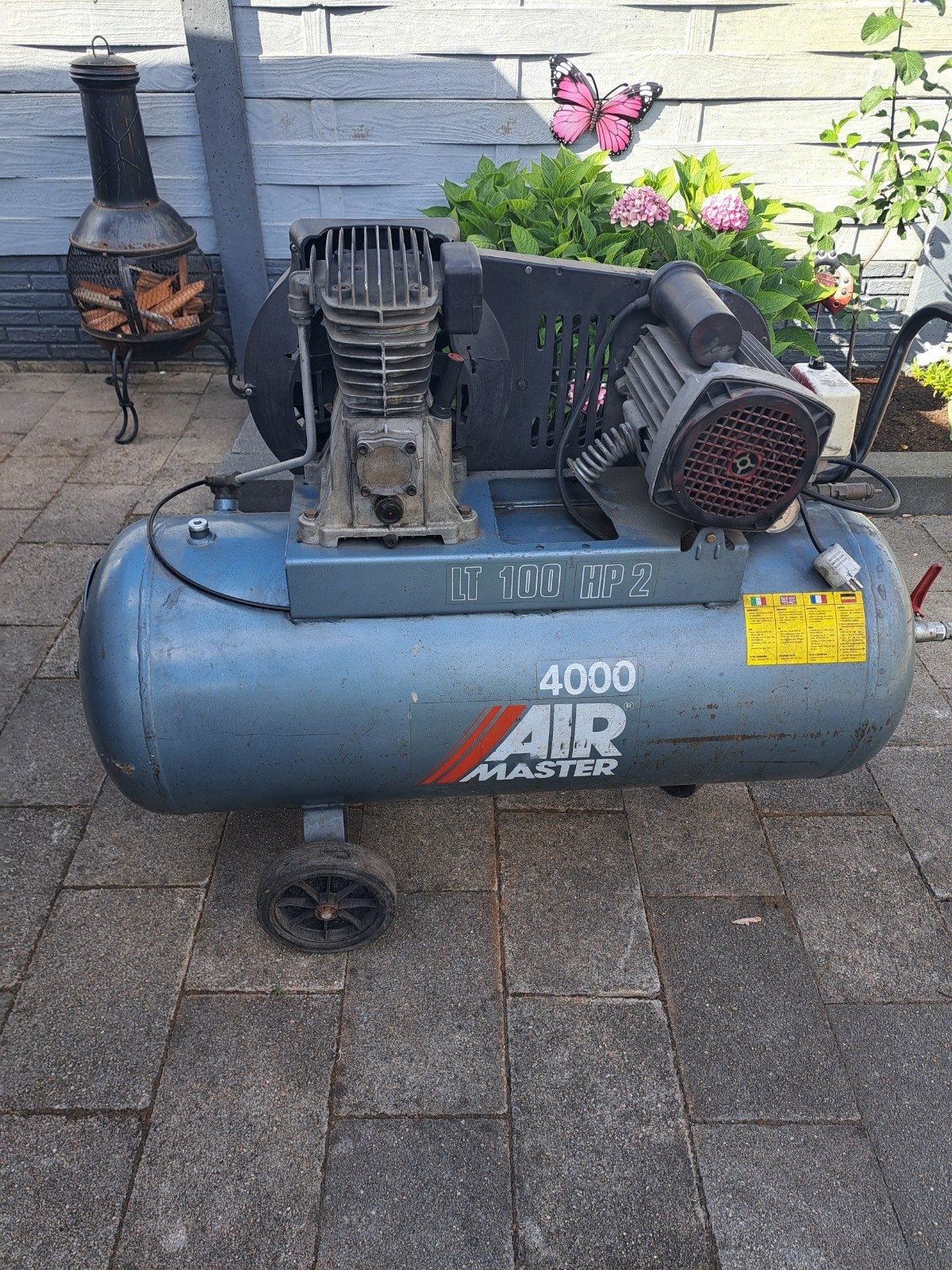 Air Master 4000 LT 100 HP 2 Compressor 2 cilinder, Gebruikt, Ophalen of Verzenden, 200 tot 400 liter/min, Mobiel