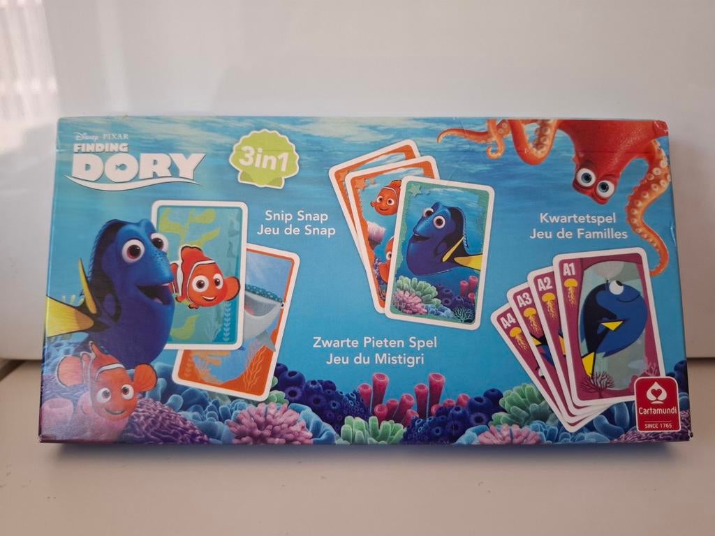 Finding Dory 3-in-1 Kaartspel: Kwartet, Een of twee spelers, Ophalen of Verzenden, Gebruikt, Cartamundi