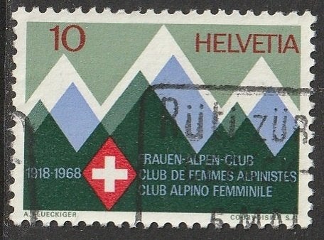 Zwitserland 1968 870 Vrouwen Alpen Club, Gest, Ophalen of Verzenden, Gestempeld