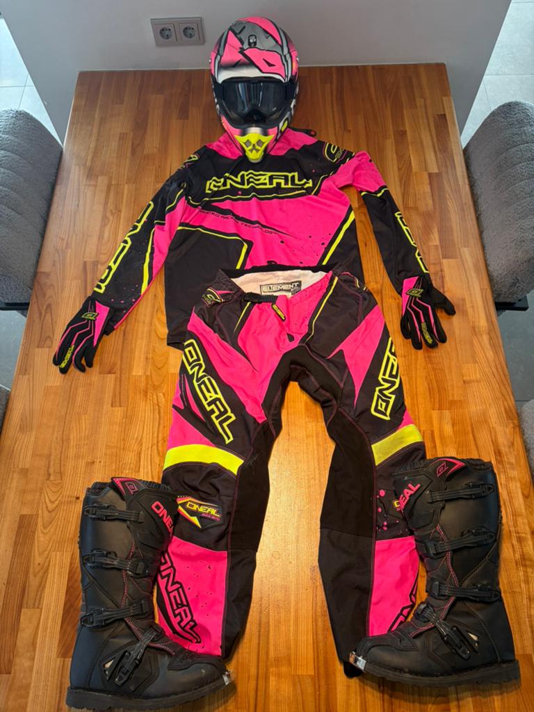 Complete vrouwen motercross set, Motoren, Kleding | Motorkleding, Ophalen of Verzenden, Tweedehands, Handschoenen